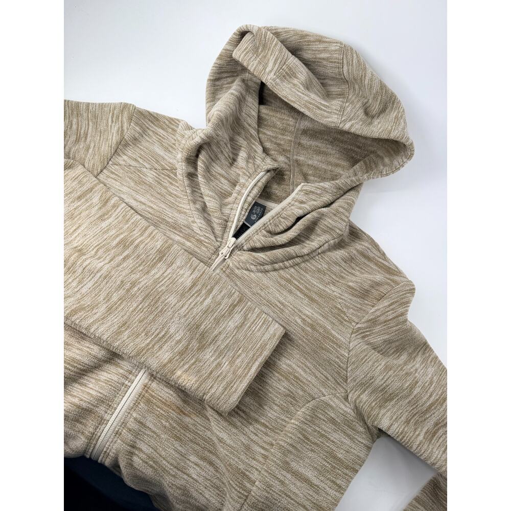 Mountain Hardwear Snowpass Fleece Full Zip Hoodie Women's L Heather Khaki Hiking